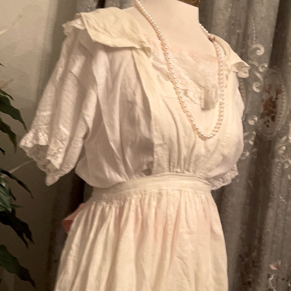 VICTORIAN True 100 year Antique Linen Petticoat Alice Pinafore ♥️🐈‍⬛ Cosplay